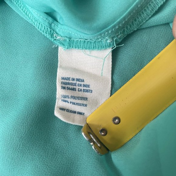 American Eagle Shirt Womens Small Teal Green Button Down Sleeveless Tank Top - Picture 4 of 7